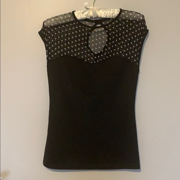 RockSteady Tops - RockSteady Mesh Polka-Dot Top